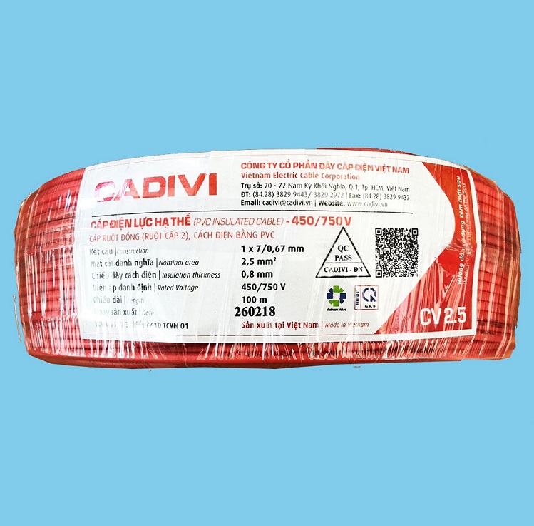 Dây điện đơn Cadivi 2.5